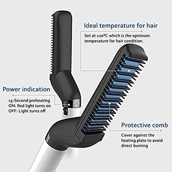 Beard Straightener Multifunctional Hair Comb Brush Beard Hair Straighten Comb Quick Hairstyle For Men