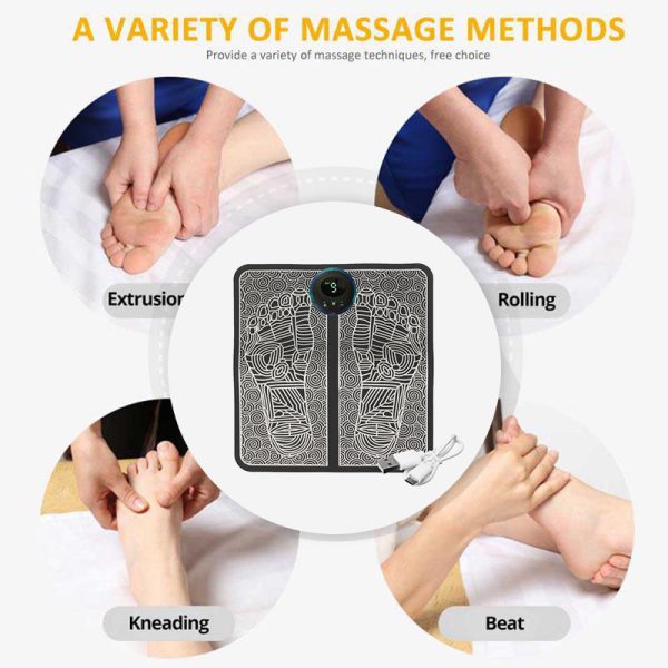 Ems Foot Massager Mat Electric Usb Charging Smart Display Tens Acupuncture Feet Cushion Blood Circulation Pad