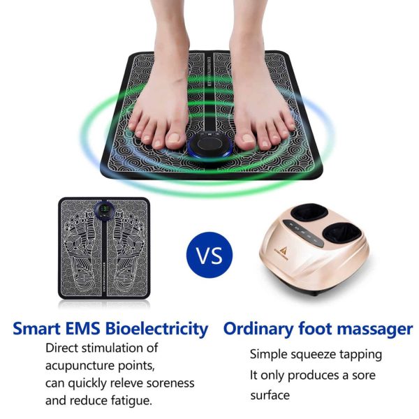 Ems Foot Massager Mat Electric Usb Charging Smart Display Tens Acupuncture Feet Cushion Blood Circulation Pad