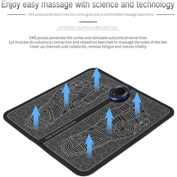 Ems Foot Massager Mat Electric Usb Charging Smart Display Tens Acupuncture Feet Cushion Blood Circulation Pad