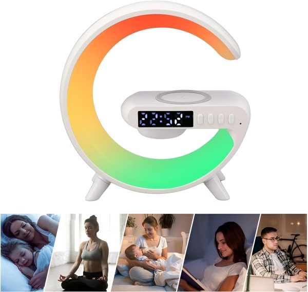 G63 – G Lamp Multi-functional Led Clock Display Speaker | G 63 Wireless Charging Bluetooth Speaker Atmosphere Night Lamp With Alarm Clock