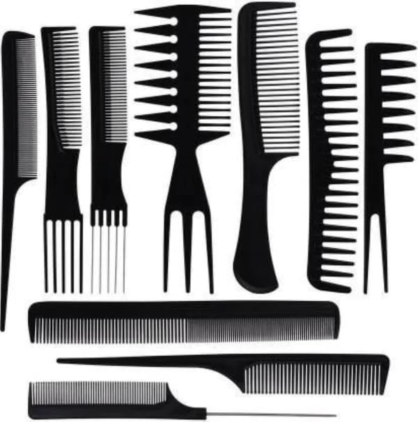 Hair Comb Set Professional Saloon – Pack Of 10 Tail Comb Kit Hair Cutting Comb Set