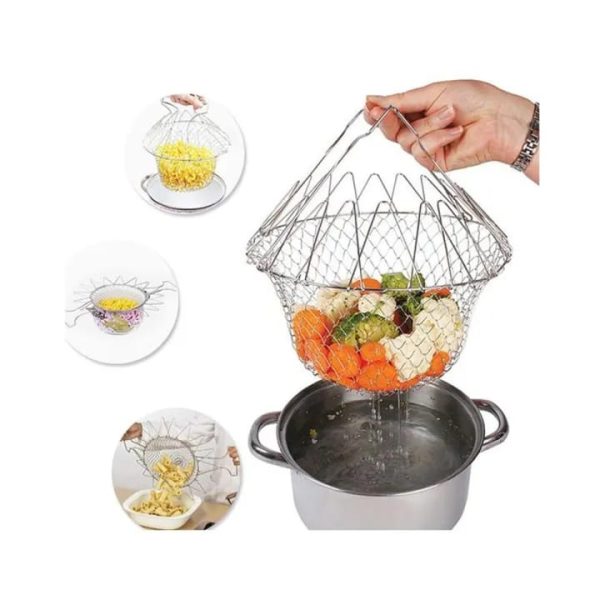 Stainless Steel Multi-functional Foldable Cooking Chef Basket