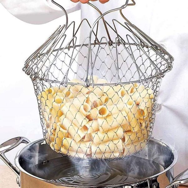 Stainless Steel Multi-functional Foldable Cooking Chef Basket