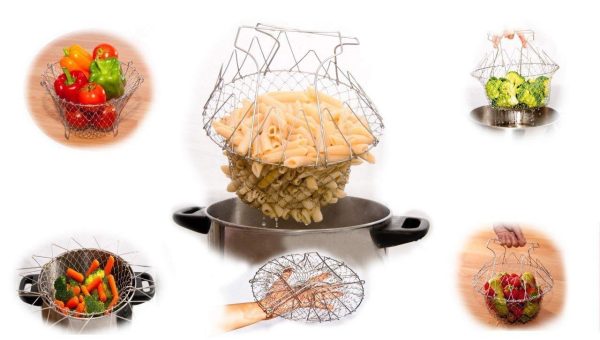 Stainless Steel Multi-functional Foldable Cooking Chef Basket